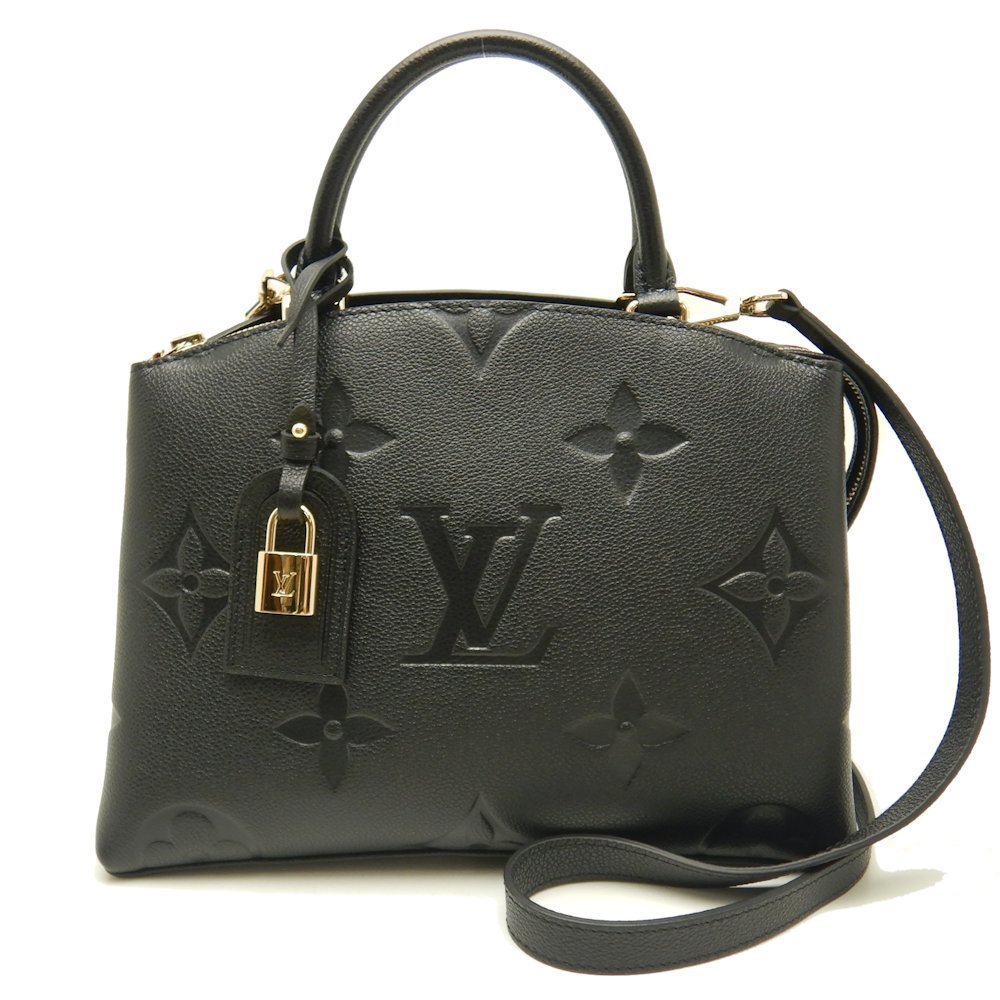 Louis Vuitton Petit Palais PM Monogram Implant Handbag Black